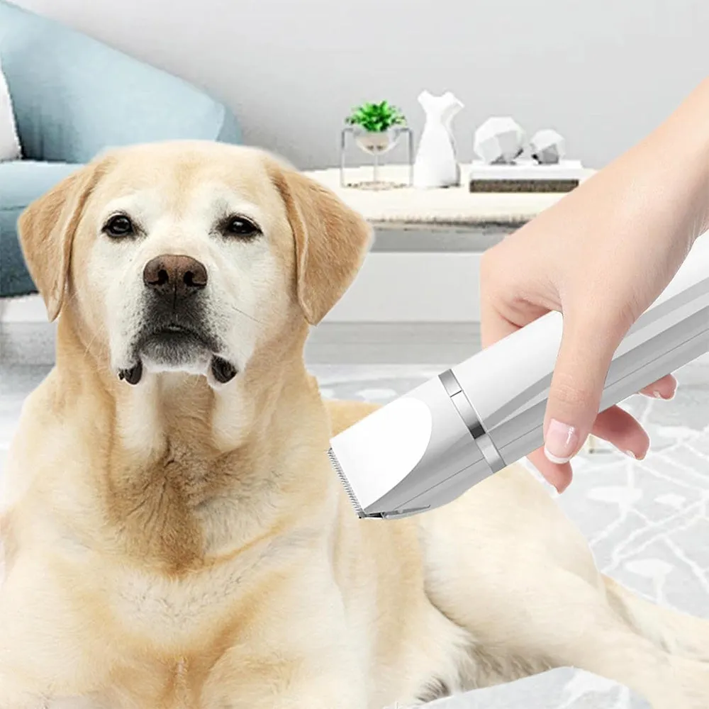Pet Grooming Kit Cat Dog Clippers Pet Hair Trimmer Electric Shaver White