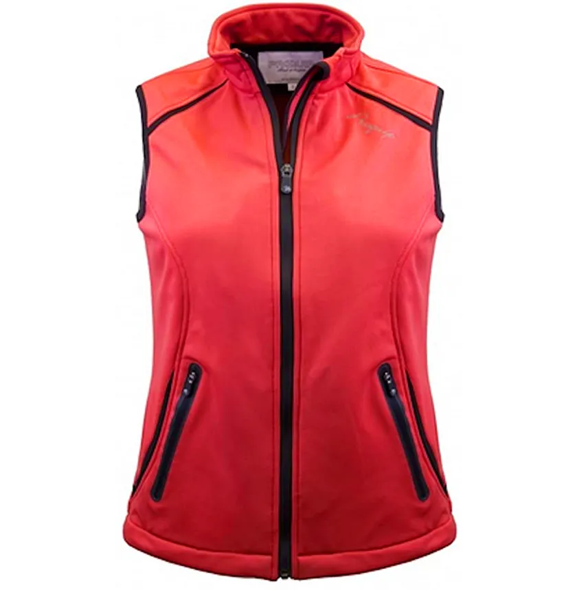 Proquip Women's Katie Soft Shell Gillet Wind Top-Coral/Black