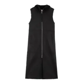 [REFURB] FAUX FUR HOODED LONG VEST