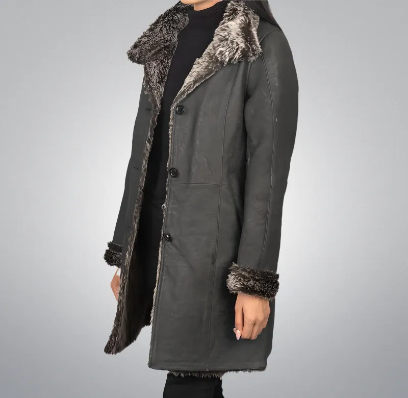 Shearling Fur Leather Coat