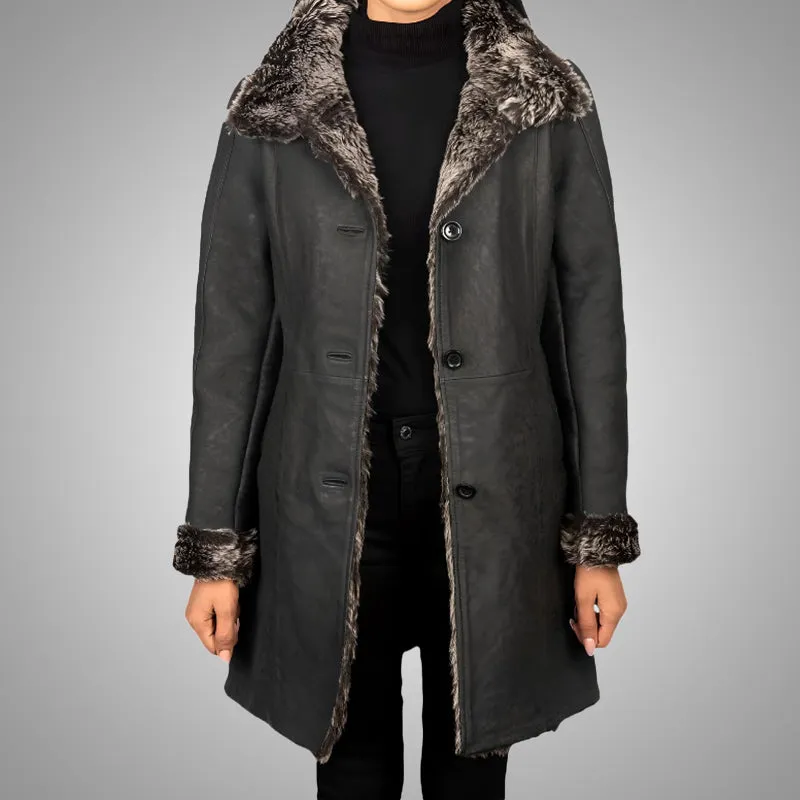 Shearling Fur Leather Coat