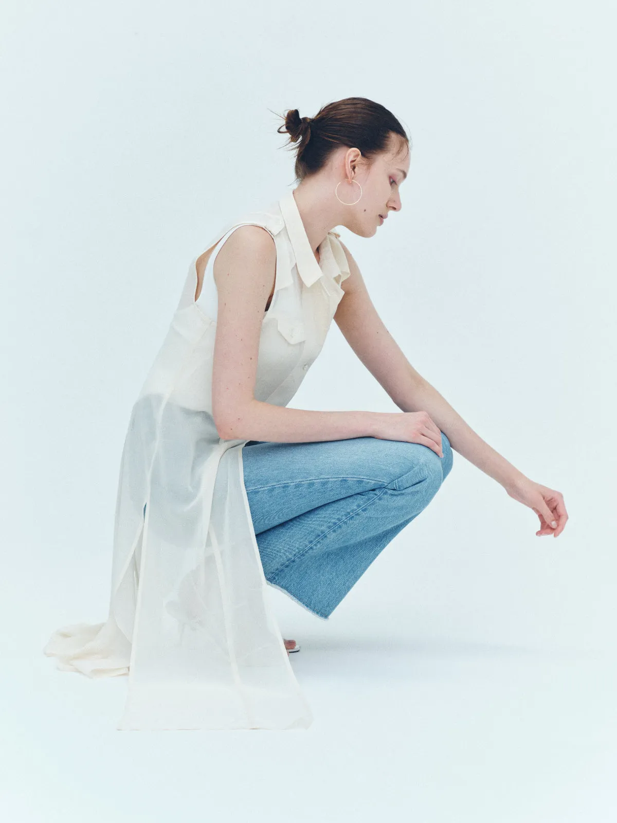 Sheer trench Long gilet