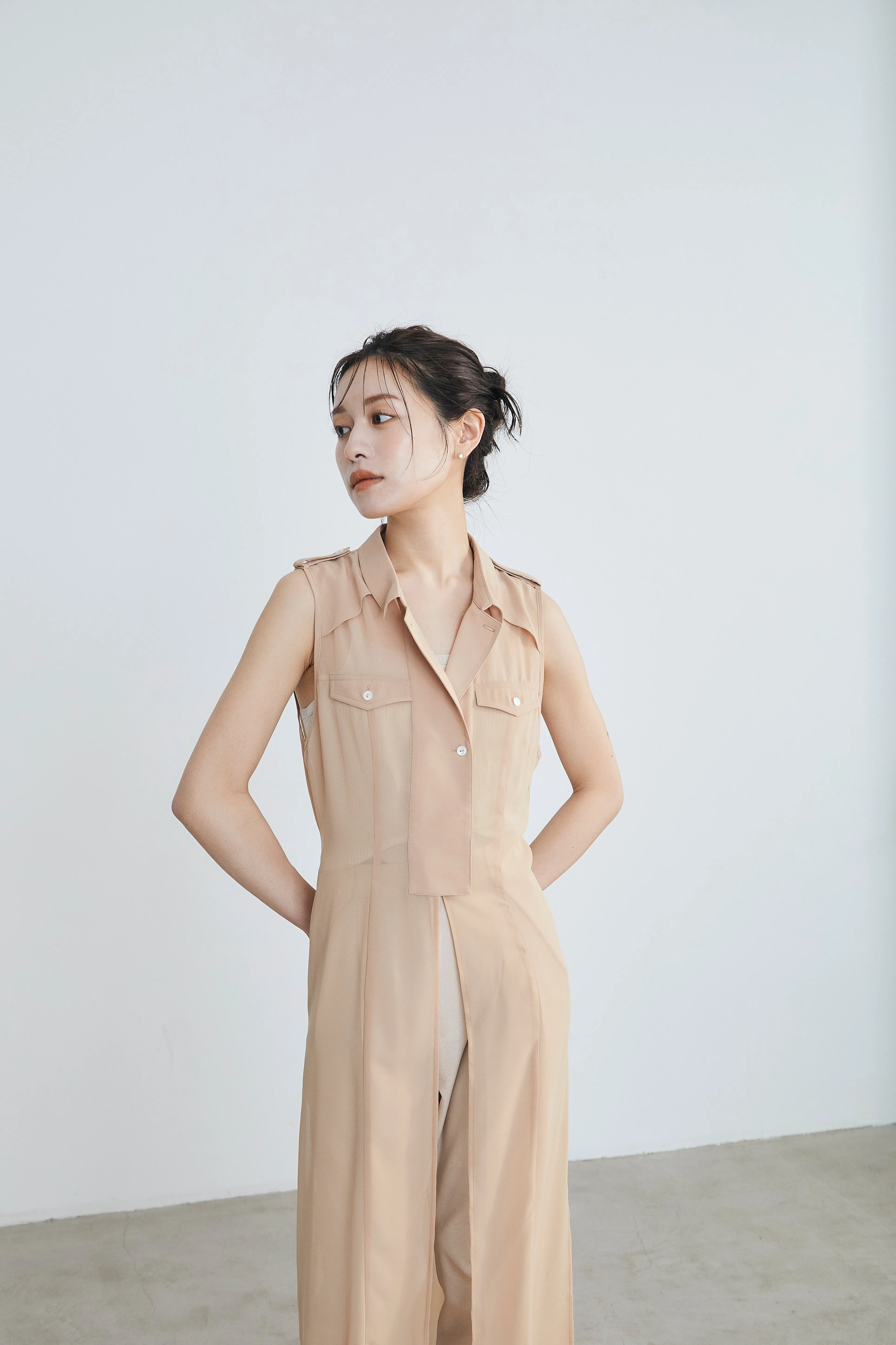 Sheer trench Long gilet
