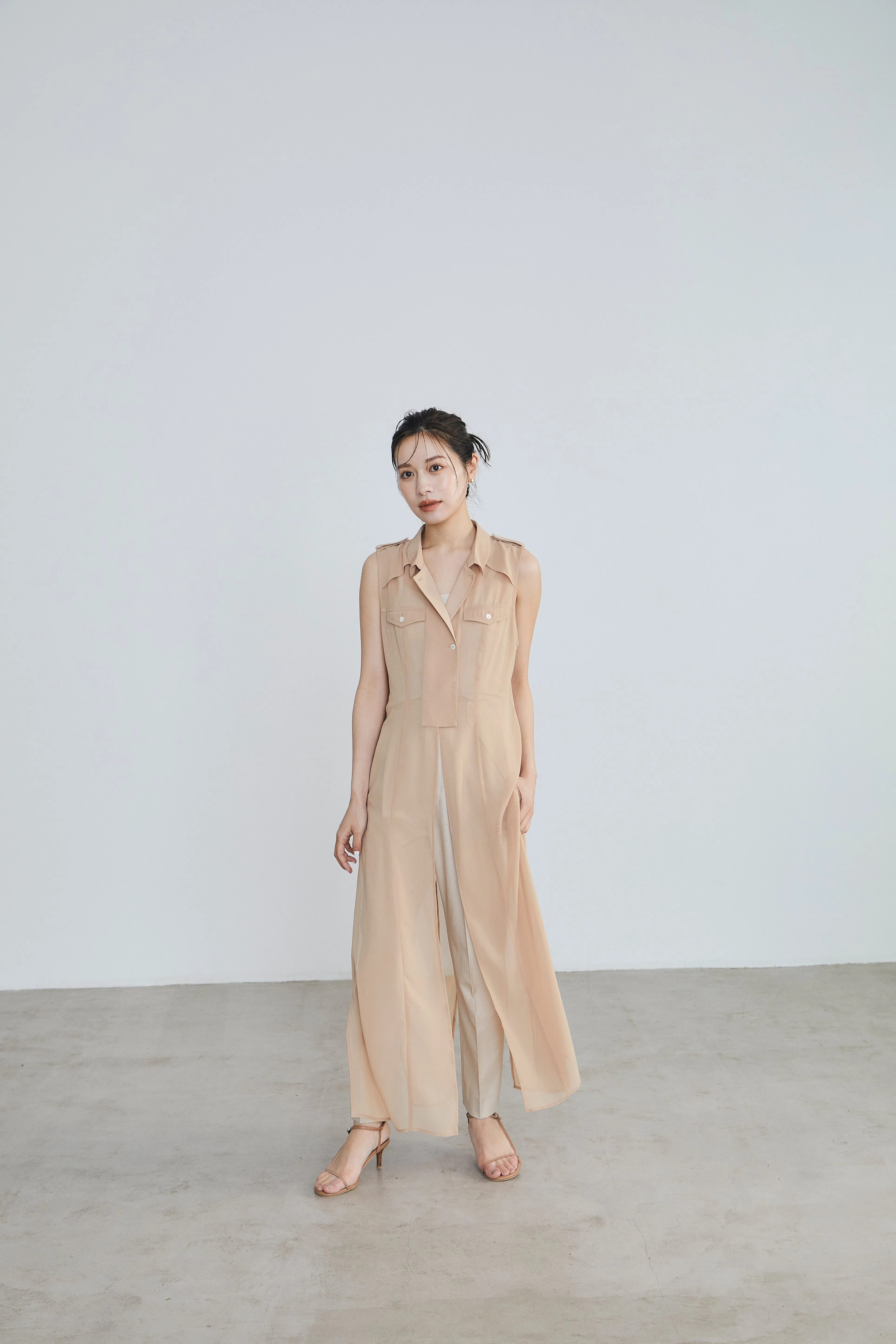 Sheer trench Long gilet