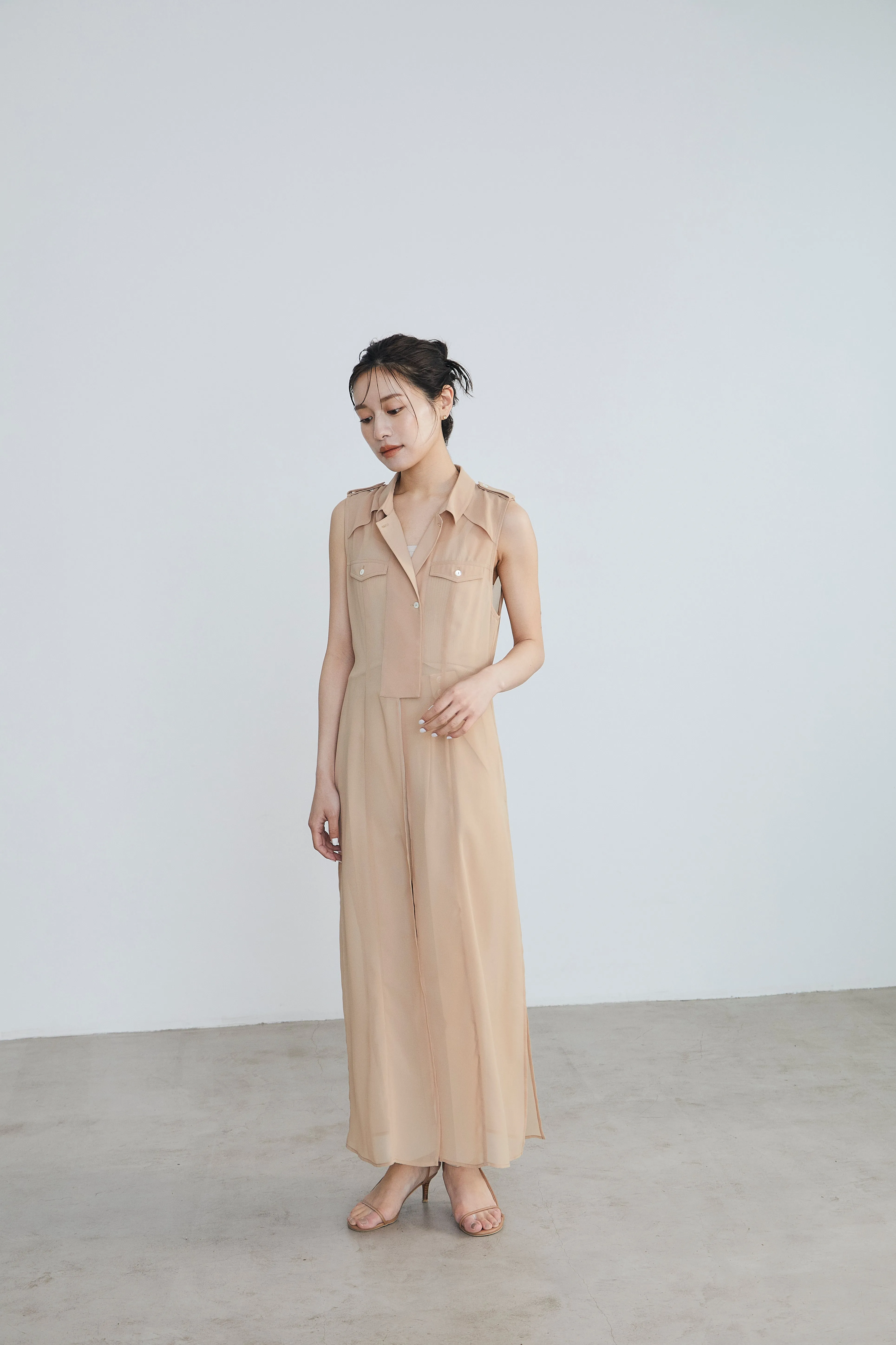 Sheer trench Long gilet