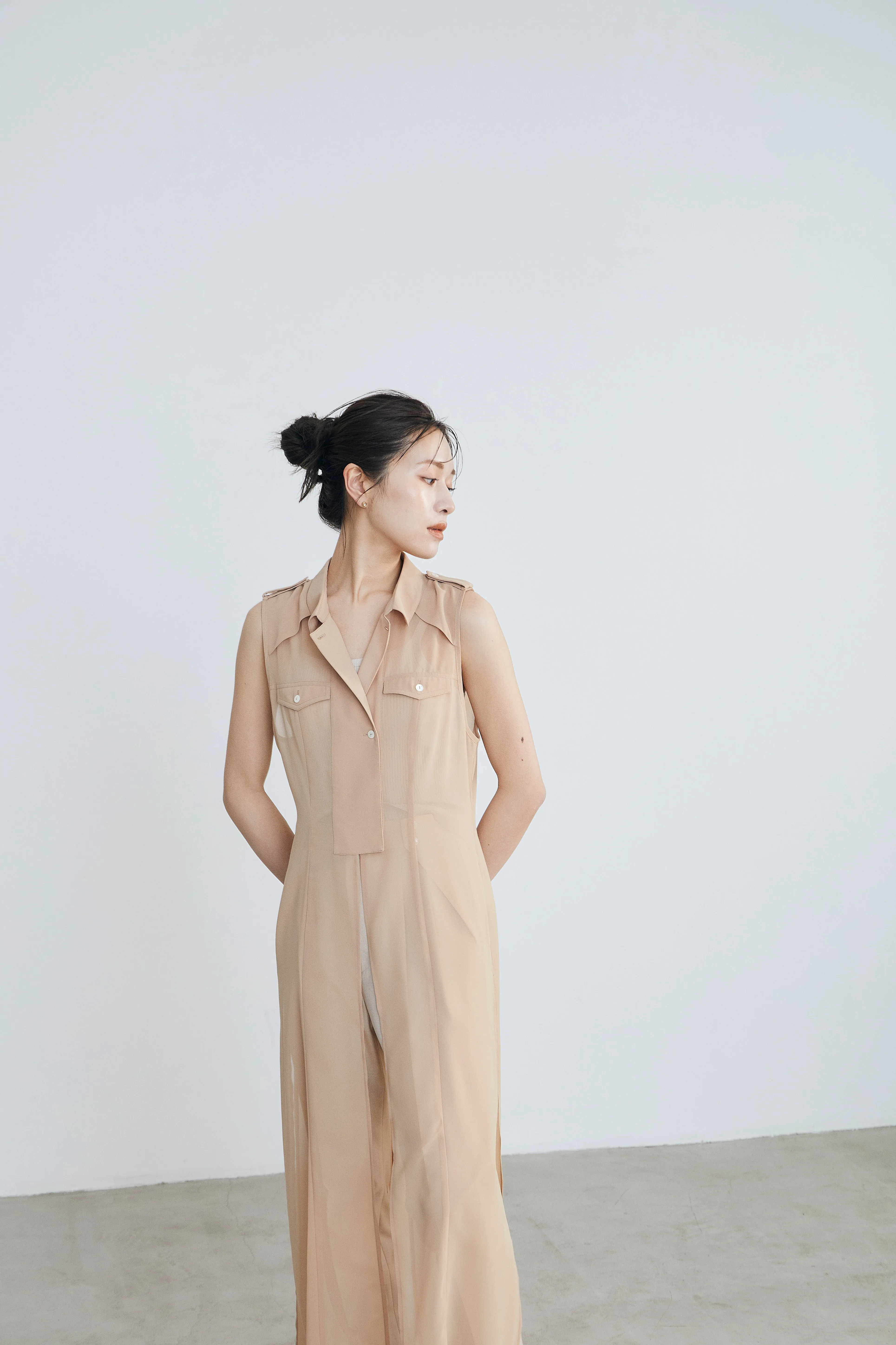 Sheer trench Long gilet