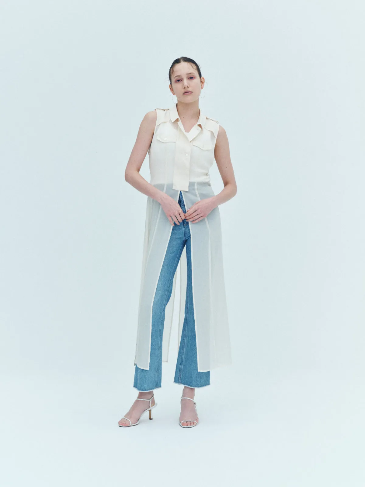 Sheer trench Long gilet