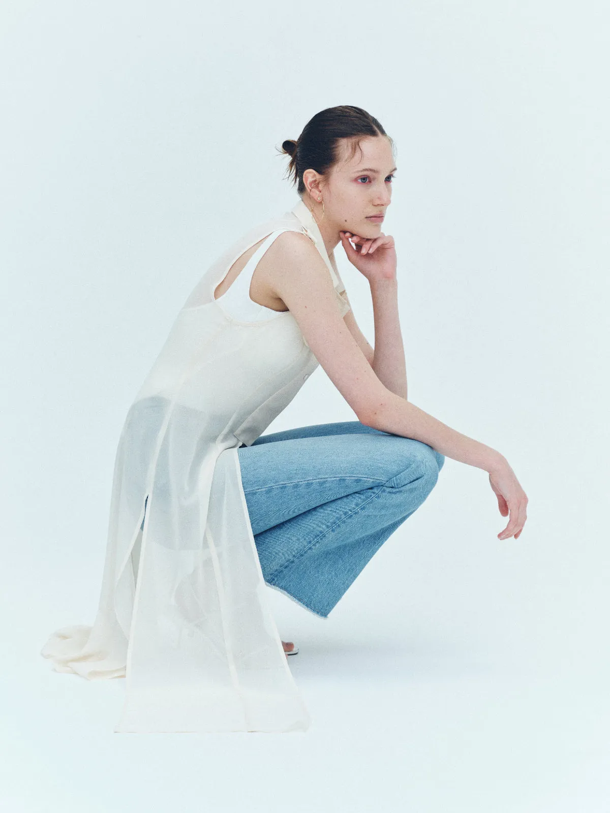 Sheer trench Long gilet