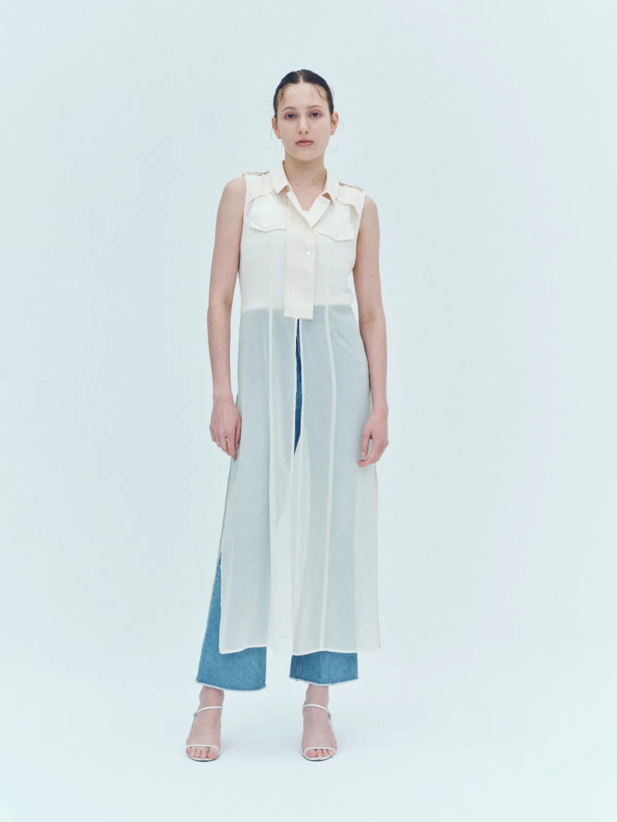 Sheer trench Long gilet