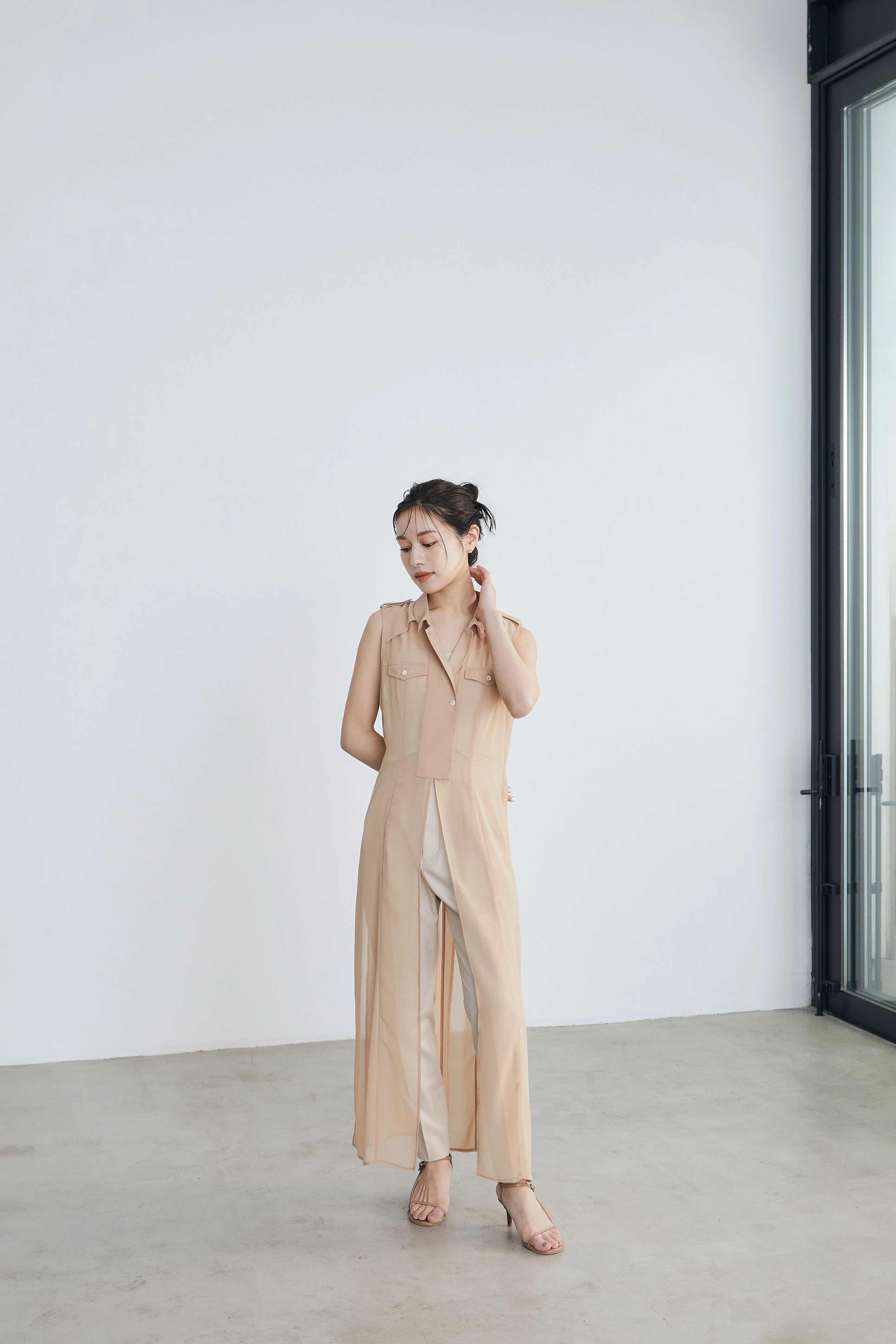 Sheer trench Long gilet