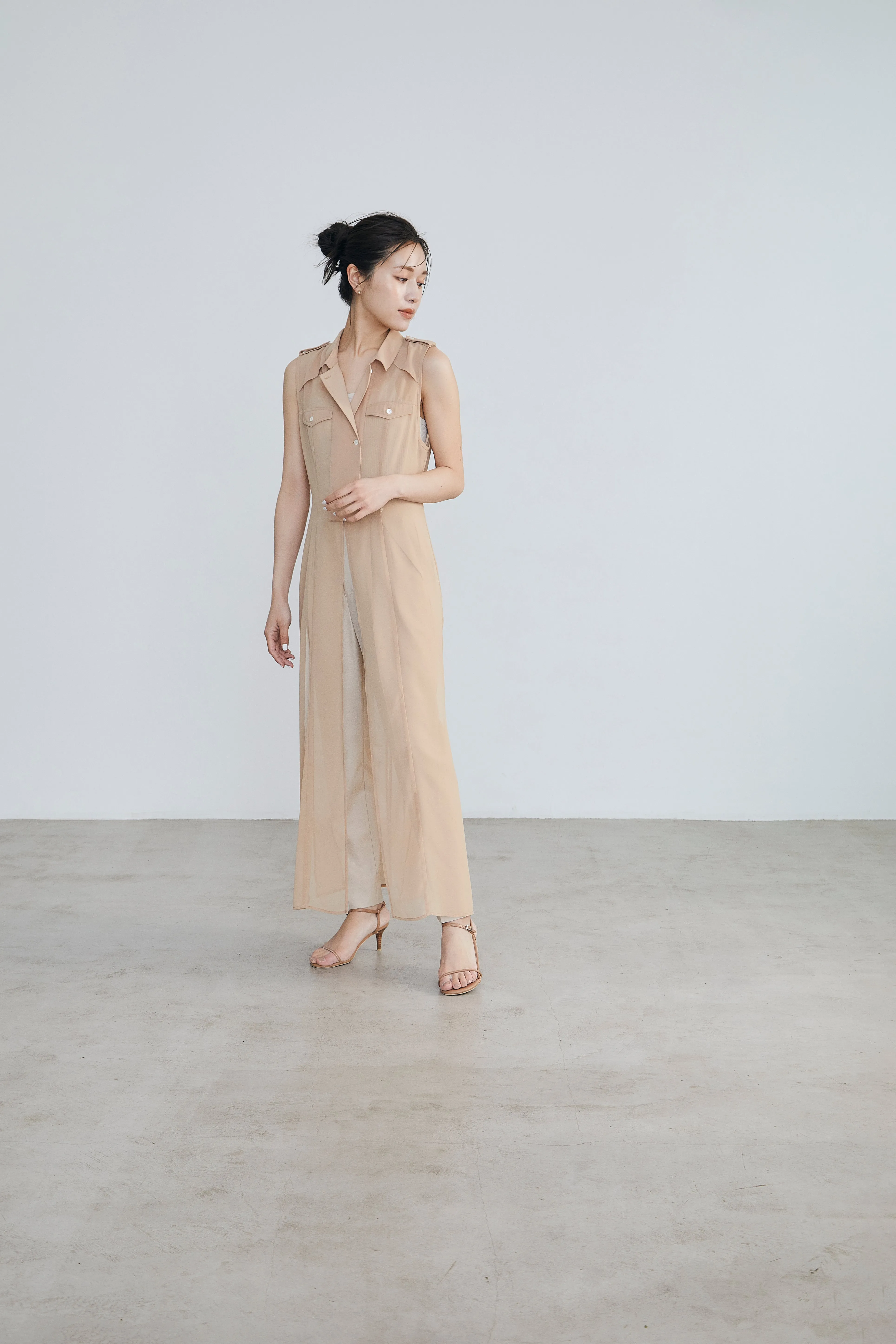 Sheer trench Long gilet
