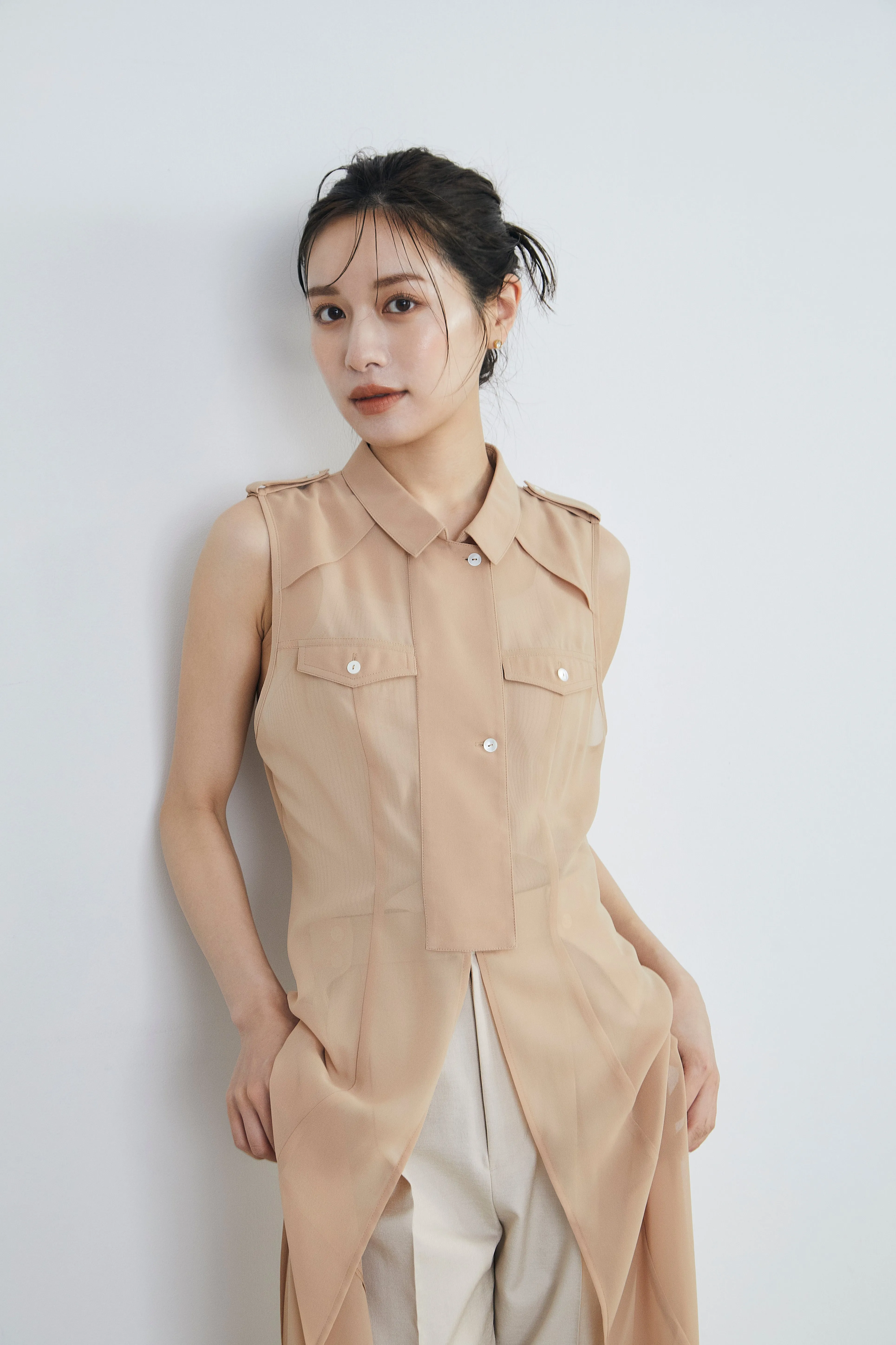 Sheer trench Long gilet