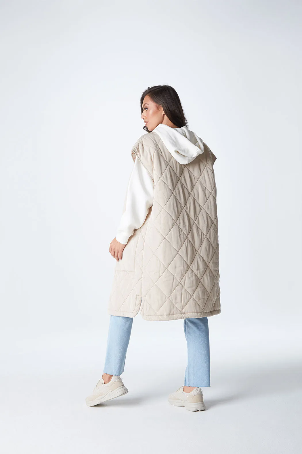 Stone Longline Gilet