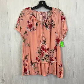 Top Short Sleeve By St Johns Bay In Pink, Size: 2x