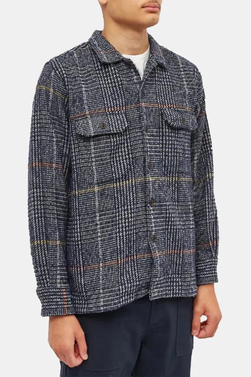 Universal Works Long Sleeved Utility Shirt (Navy Dogtooth Check)