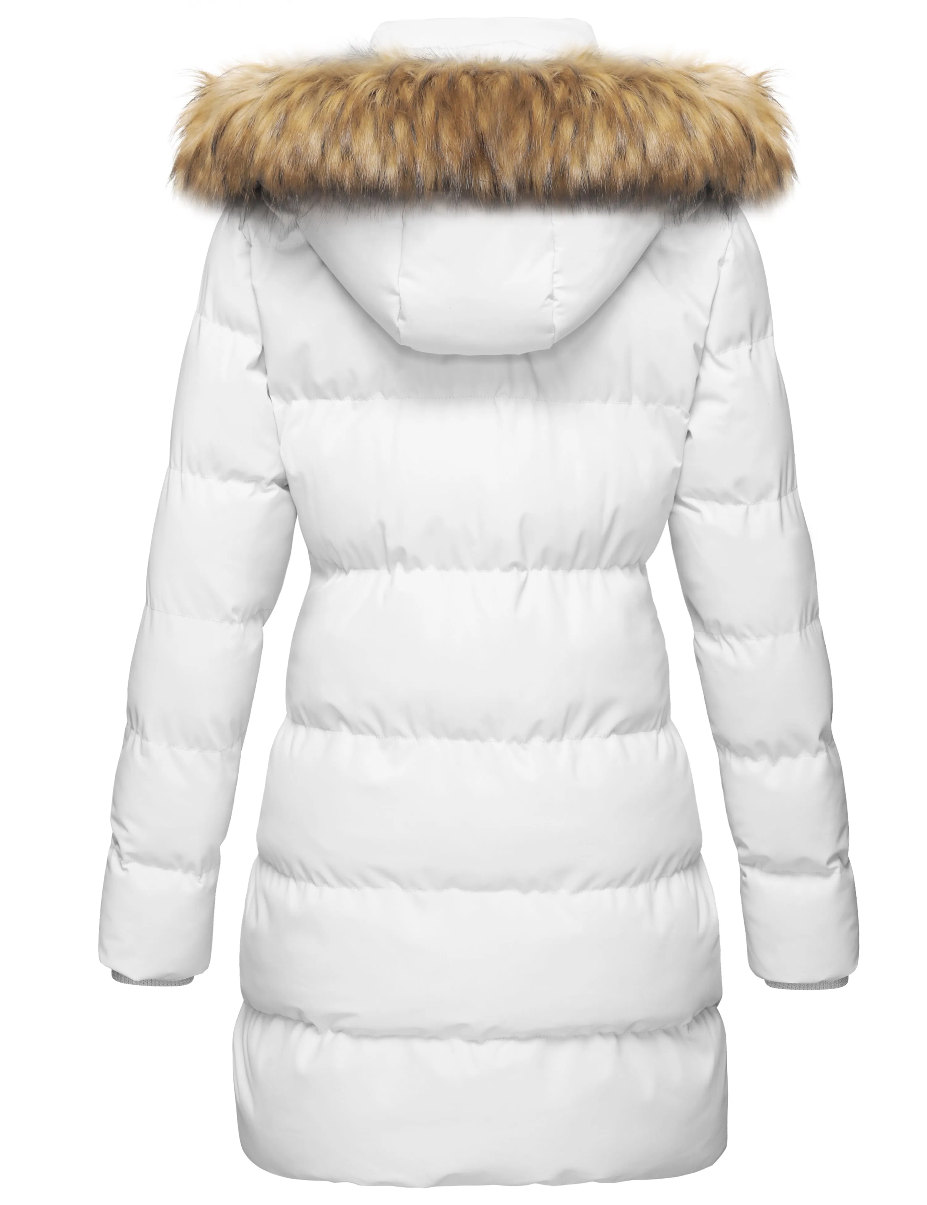 Women'S plus Size Winter Coat Hooded Puffer Coat Waterproof Puffer Jacket White 3XL