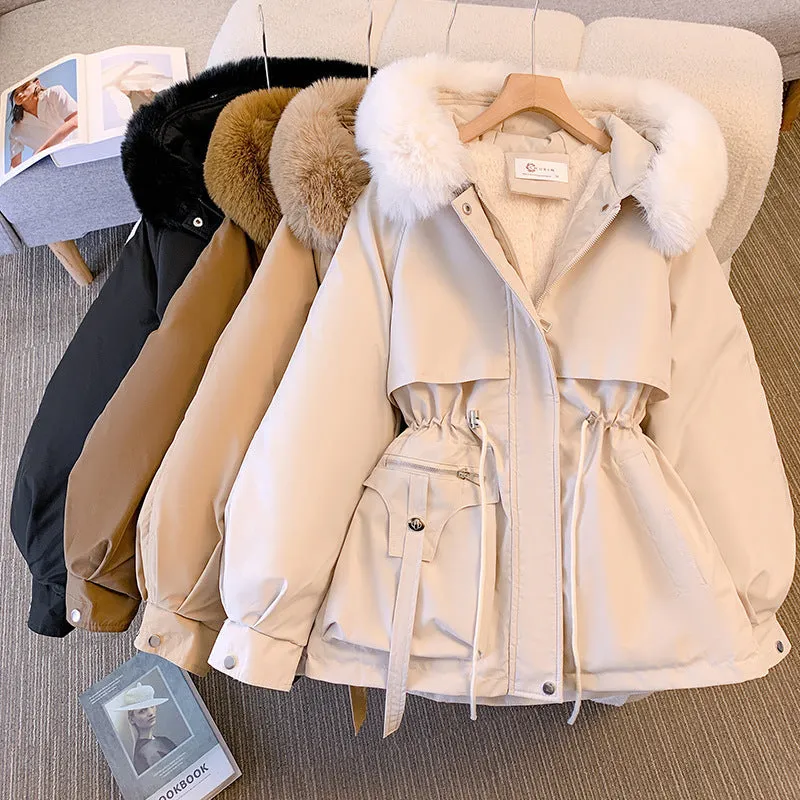 Ylva | Women's Fleece Lined Winter Coat with Fur Hood – Elegant Warm Jacket for Cold Weather