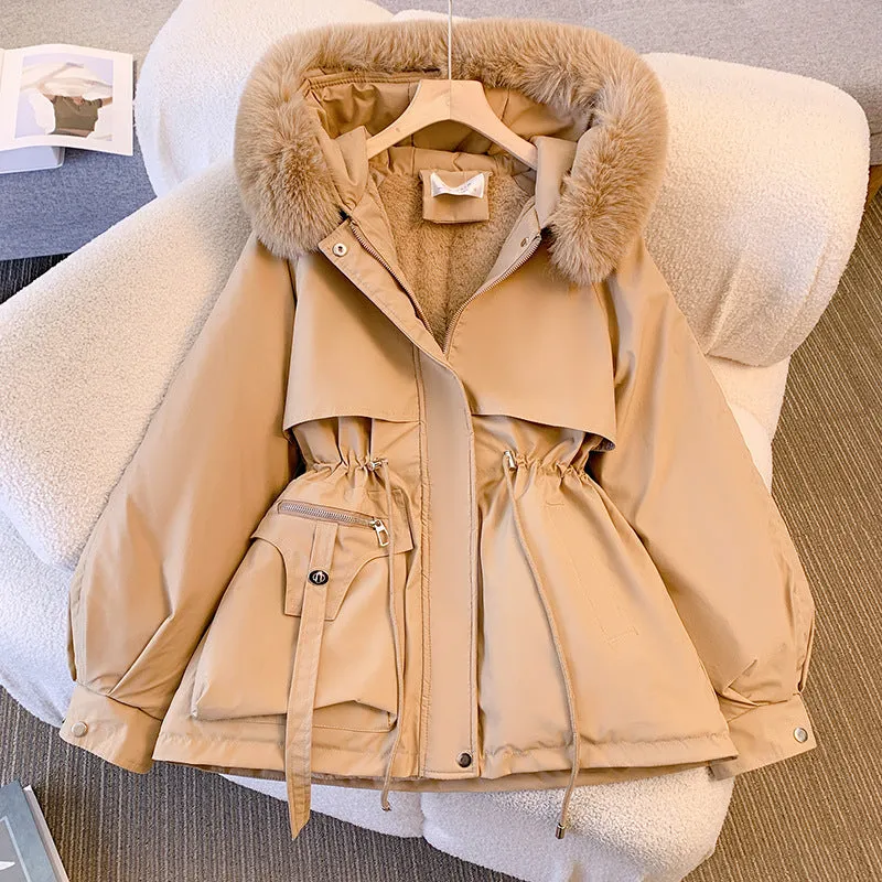 Ylva | Women's Fleece Lined Winter Coat with Fur Hood – Elegant Warm Jacket for Cold Weather
