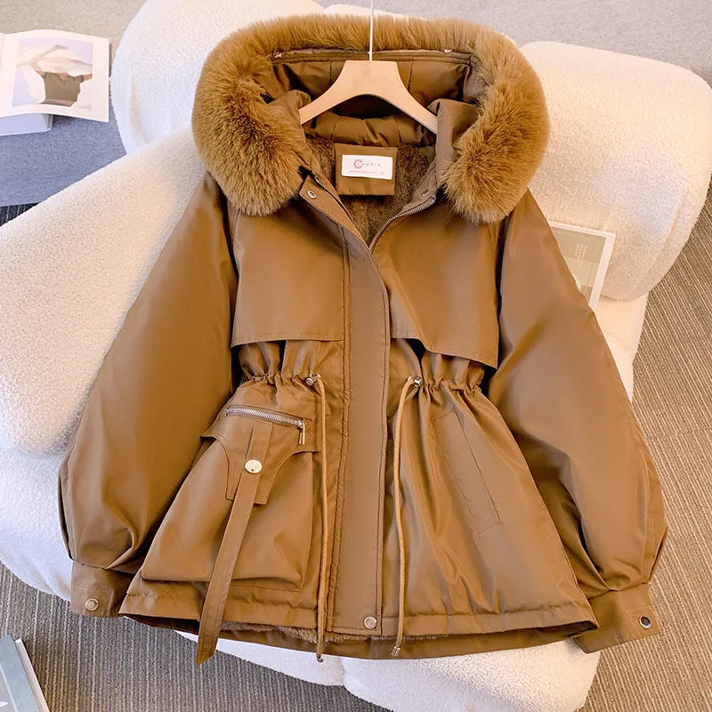 Ylva | Women's Fleece Lined Winter Coat with Fur Hood – Elegant Warm Jacket for Cold Weather