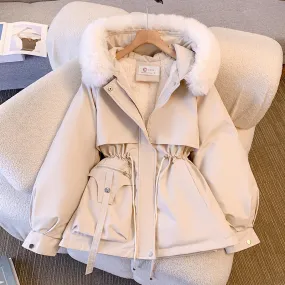 Ylva | Women's Fleece Lined Winter Coat with Fur Hood – Elegant Warm Jacket for Cold Weather